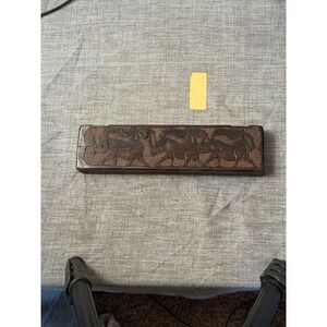 Vintage Hand Carved Wooden Mancala Game Board African Rhino Rhinoceros Tribal